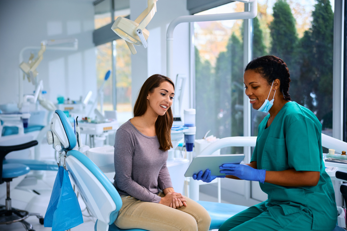 Guided Biofilm Therapy air polishing cleaning at Indian Trail Dental Studio